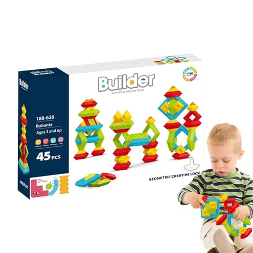 Mimoqk Bausteine, sensorisches Spielzeug, Feinmotorikspielzeug, sensorisches Spielzeug mit Stiel, pädagogisches Pyramidenspielzeug, stapelbares Spielzeug, Pyramiden-Bausteine für Kleinkinder von Mimoqk