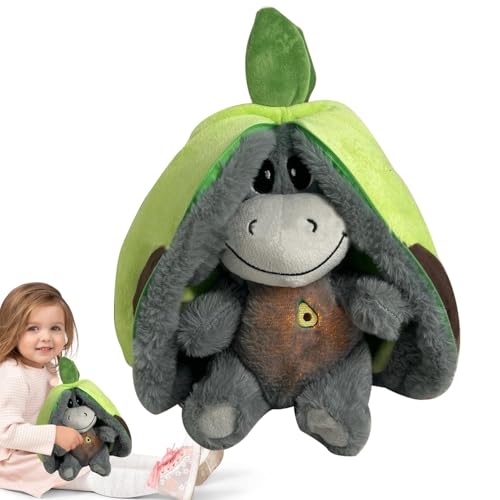 Mimoqk Breathing Plush Animal, Stress Relief Sleeping Plush Donkey, Breathing Stuffed Animal with Realistic Breathing, Light-Up Plush Donkey Dolls, Cute Plush Donkey Dolls, Calming Plush Toy for Kids von Mimoqk