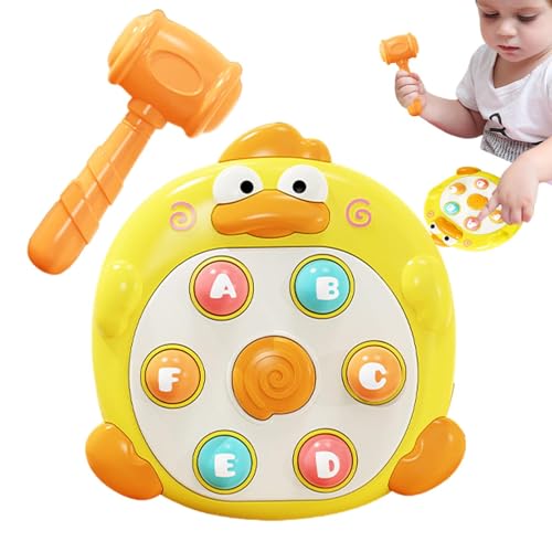 Mimoqk Cartoon Duck Hammering Toy, Interactive Hammering Toys, Kids Hammering Game, Early Developmental Toy, Whack Mole Game with Cartoon Duck Interactive Hammering Toys for Early Development von Mimoqk