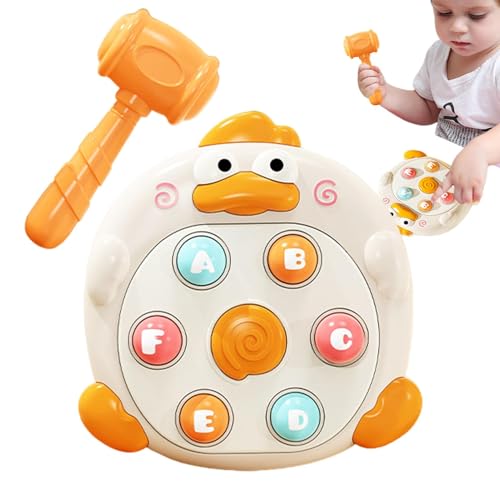 Mimoqk Cartoon Duck Hammering Toy, Interactive Hammering Toys, Kids Hammering Game, Early Developmental Toy, Whack Mole Game with Cartoon Duck Interactive Hammering Toys for Early Development von Mimoqk