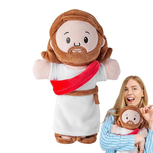 Mimoqk Cartoon Stuffed Jesus Doll, Stuffed Jesus Doll Pillow, Throw Pillow Decoration, Embroidered Jesus Plush, Cartoon Stuffed Jesus Doll with Exquisite Embroidery for Kids and Adults von Mimoqk