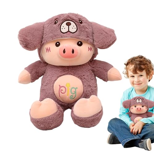 Mimoqk Cartoon-Tier-Plüschtier, Plüschpuppe, Swine Stuffed Tier, Hog Plush Toy, Bedroom Plush Toy, Soft Hog Stuffed Cartoon Animal Plush Toy Comfortable Stuffed Swine Doll for Children's Bedrooms von Mimoqk