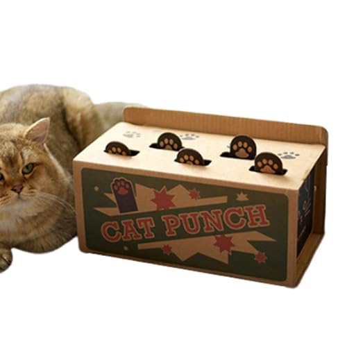 Mimoqk Cat Whack Tierspielzeug,Cat Whack Maulwurfsspielzeug | Interaktives Box-Mäuse-Fangspiel - Katzen-Anreicherungsspielzeug, interaktives Box-Mäuse-Fangspiel, lustiges, verschleißfestes von Mimoqk