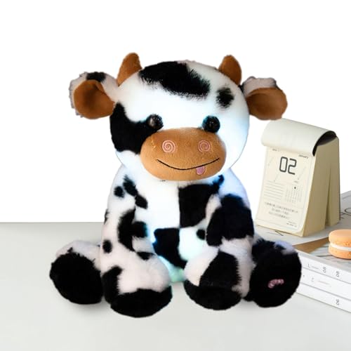 Mimoqk Cow Stuffed Animal with Colorful Lights | Plush Stuffed Toy for Kids | Colorful Light-Up Cow Stuffed Animal | Lustige und weiche Tierpuppe für und Mädchen, perfekt für Kinder von Mimoqk