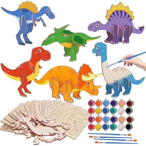 Mimoqk Dinosaurier-Malset, Dinosaurier-Puzzles für Kinder von 3 bis 5 Jahren | Fantasievolle 3D-Bausets buntes Dinosaurierspielzeug für Kleinkinder | Puzzles, Kunst und Handwerk für Mimoqk Dinosaurier-Malset, Dinosaurier-Puzzles für Kinder von 3 bis 5 Jahren | Fantasievolle 3D-Bausets buntes Dinosaurierspielzeug für Kleinkinder | Puzzles, Kunst und Handwerk für von Mimoqk