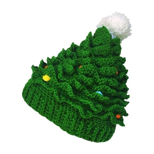 Mimoqk Green Christmas Beanies, Winter Christmas Hat, Santa Hat, Christmas Knit Hat, Christmas Tree Hat, Warm Christmas Hat, Christmas Hat, Christmas Costume Hat, Holiday Knit Hat, von Mimoqk