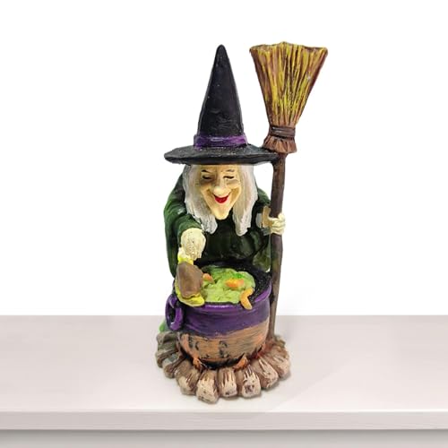 Mimoqk Halloween-Hexe-Verzierungen - Hexen-Zauberer-Statuen-Verzierung | Zauberer-Hexe-Ornament aus Harz, 1 Stück Halloween-Dekorationen für Schlafzimmer, Themenpartys von Mimoqk