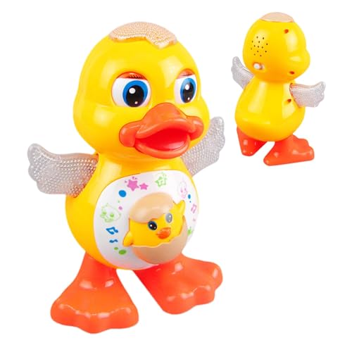 Mimoqk Interactive Dancing Duck, LED Light Duck Toy, Musical Walking Duck, Preschool Educational Toy, Interactive Walking and Dancing Duck Toy Educational LED Light Duck for Kids von Mimoqk