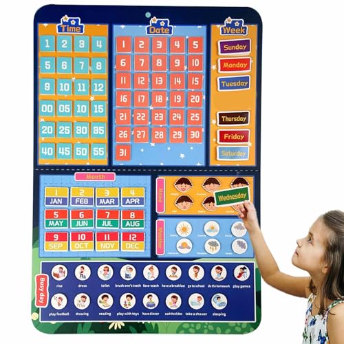 Mimoqk Lernkalender für Kinder, Kalenderspielzeug für Kinder,Lernspielzeug mit Kalender und Lernuhr | Kreativer Kalender und Lernuhr Geschenke von von Mimoqk