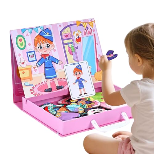 Mimoqk Magnetic Puzzle, doppelseitiges Totendspiel für Kinder Girls Teenager, kreative Gesichtskleid-Rätsel mit robusten Stücken, Puzzlespielzeug, für Familienhäuser Fun Indoor Outdoor Outdoor Mimoqk Magnetic Puzzle, doppelseitiges Totendspiel für Kinder Girls Teenager, kreative Gesichtskleid-Rätsel mit robusten Stücken, Puzzlespielzeug, für Familienhäuser Fun Indoor Outdoor Outdoor von Mimoqk