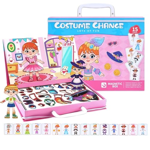Mimoqk Magnetisches Puzzle - doppelseitiges Totend Play for Skill Development, kreatives Lernen mit Bildungsspiel, Dress -up -Puzzle für Schulhaus, Holzmaterial, komplettes Set, 10,63 Zoll Mimoqk Magnetisches Puzzle - doppelseitiges Totend Play for Skill Development, kreatives Lernen mit Bildungsspiel, Dress -up -Puzzle für Schulhaus, Holzmaterial, komplettes Set, 10,63 Zoll von Mimoqk