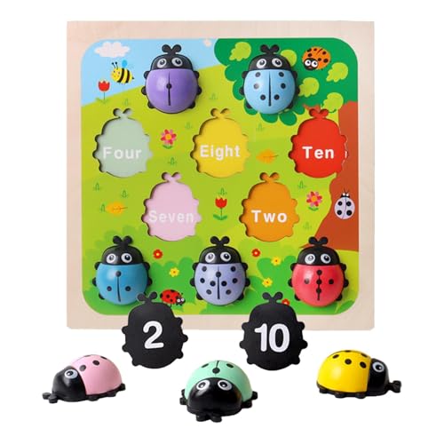 Mimoqk Number Matching Game, Math Learning Toy, Educational Number Toy, Counting Number Toy, Preschool Math Game, Ladybug Math Toy, Wooden Number Game, Toddler Counting Toy, Number Learning Activity von Mimoqk