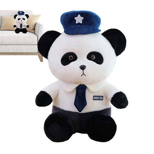 Mimoqk Panda Stuffed Animal, Panda Throw Pillow with Hat and Tie, Animal Doll, Soft Cozy Sleeping Companion for Boys Girls, Home Decoration, Panda Plush Toy, Panda Pillow, Kids Plush Toy von Mimoqk