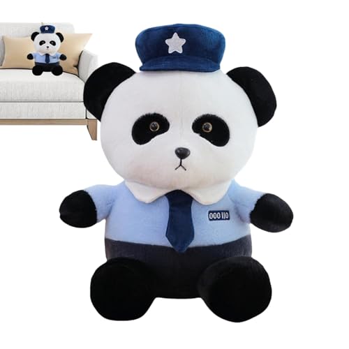 Mimoqk Panda Stuffed Animal, Panda Throw Pillow with Hat and Tie, Animal Doll, Soft Cozy Sleeping Companion for Boys Girls, Home Decoration, Panda Plush Toy, Panda Pillow, Kids Plush Toy von Mimoqk