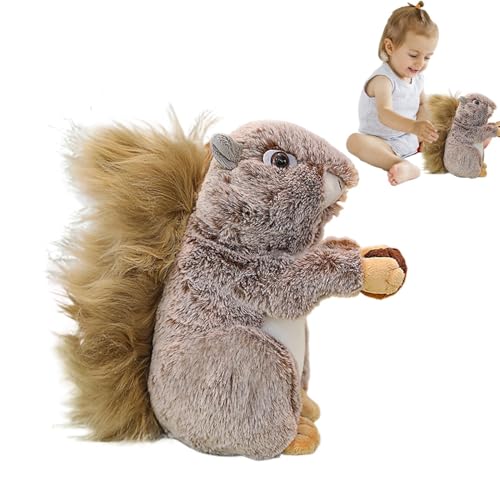 Mimoqk Plüschtier, umhüllbar, Squirrel Plüsch, großes Spielzeug, Furry Squirrel Plüsch, Plüschtier mit Huggable Furry Big Tail für und Mädchen Geburtstag oder Bedtime von Mimoqk