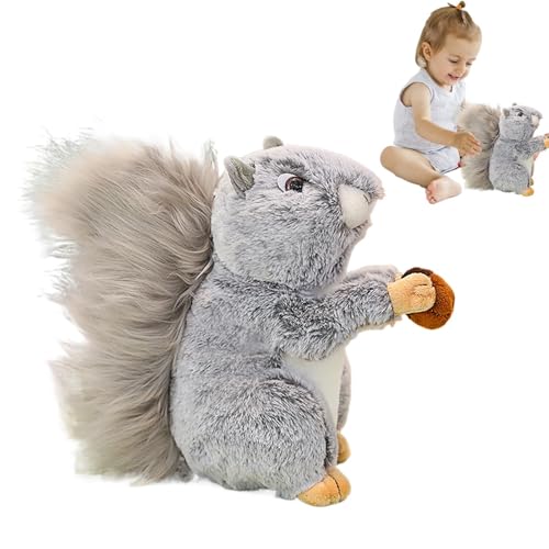 Mimoqk Plüschtier, umhüllbar, Squirrel Plüsch, großes Spielzeug, Furry Squirrel Plüsch, Plüschtier mit Huggable Furry Big Tail für und Mädchen Geburtstag oder Bedtime von Mimoqk