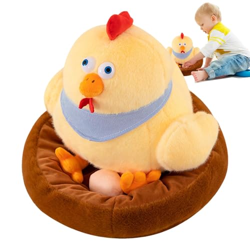 Mimoqk Plüschtier Huhn 30 cm, niedliches Plüschtier Hühnerstall, Huhn Plüsch, Simulation Küken, Plüschtier Huhn für Kinder, Gefüllte Hühnerpuppe, Plüschtier Huhn, Plüschtier Huhn für Mädchen von Mimoqk