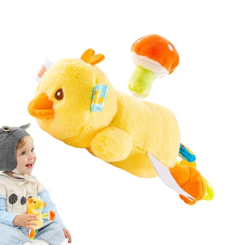 Mimoqk Plush Duck Animal Toy, Duck Stuffed Animal, Cuddly Toddler Plush Duck Doll, Soft Huggable Cushion Pillow for Boys and Girls, Rotating Pull Toy for Bedroom and Short Trips von Mimoqk