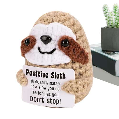 Mimoqk Positive Haken für Tiere, lustig, Sloth Stuffed Toy, Emotionale Doll-Halterung, Positive Tier-Haken, inkl. lustiger Sloth Stuffed Toy Handwoven Puppe für Freunde und Familie von Mimoqk