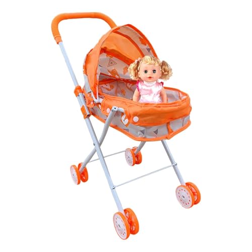 Mimoqk Puppenwagen | Kinderfreundlicher Puppenwagen Spielzeugwagen für Puppen,Kleid Mädchen Kinderwagen, Alter 3+ Kinder Geschenk Spielzeug Mädchen Puppenzubehör, Mädchenspielzeug von Mimoqk