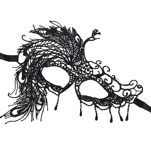 Mimoqk Schwarze Spitze Augenmaske | Damen Karneval Gesichtsmaske,Halloween Karneval Blindfold für Damen Teenager Mädchen Bühnenauftritt Geburtstag Mimoqk Schwarze Spitze Augenmaske | Damen Karneval Gesichtsmaske,Halloween Karneval Blindfold für Damen Teenager Mädchen Bühnenauftritt Geburtstag von Mimoqk