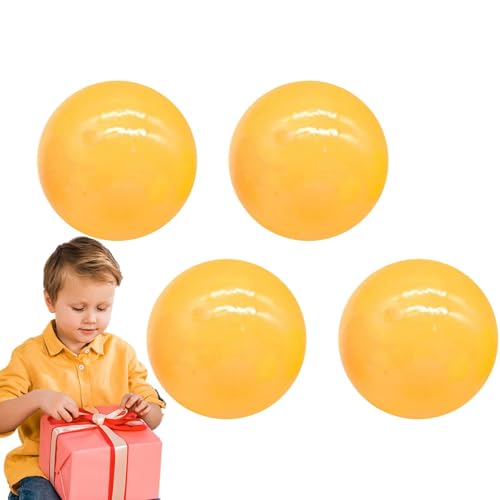 Mimoqk Sticky Ball, Stress Relief Toys, Glowing Stress Balls, Sensory Sticky Ball, Ceiling Sticky Balls, Stress Relief Balls, 4 Glowing Sticky Stress Balls for Ceiling Play and Sensory Relief von Mimoqk