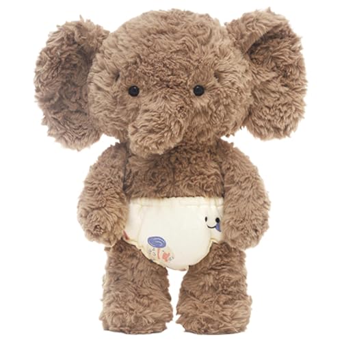 Mimoqk Stuffed Elephant Plush Toy, Soft Huggable Animal Doll, Cuddly Doll, Adorable Elephant Design for Boys, Girls, and Room Decoration, 13.78x7.48x3.15 Inches von Mimoqk