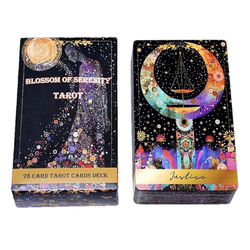 Mimoqk Tarot Deck, Oracle Cards, Divinatory Board Game Kit, 78-Piece Laminated Fortune Telling Set, Portable Shuffle Design, Glossy Finish, Party Entertainment for Holidays Mimoqk Tarot Deck, Oracle Cards, Divinatory Board Game Kit, 78-Piece Laminated Fortune Telling Set, Portable Shuffle Design, Glossy Finish, Party Entertainment for Holidays von Mimoqk