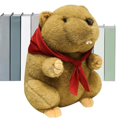 Mimoqk Woodchuck Plüschtier Plüschtier, weich, kuschelig, niedlich, kuscheliges Kuscheltier, Cozy Nursery Companion, mit Scarf (9,84 Zoll), für Kinder, Home, und Mädchen von Mimoqk