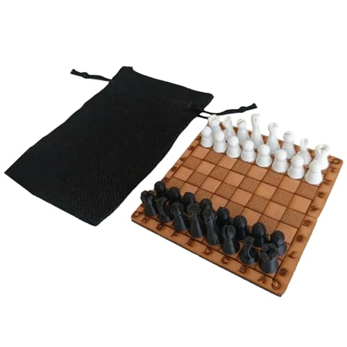 Pocket Chess Set, Travel Chess Pieces, Portable Palm Size Chess, Folding Pocket Chess Set, Portable Palm Size Chess Set Folding Pocket Chess Games Includes Storage Bag for Holiday Birthday von Mimoqk