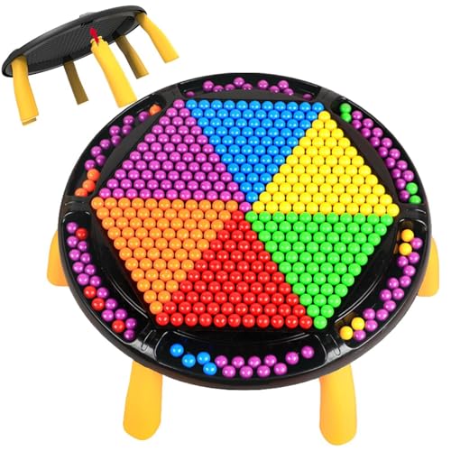 Rainbow Bead Game, Fun Intellectual Chessboard, Board Clip Beads Game, 1 Chessboard 408 Rainbow Beads and 1 Storage Bag Fine Motor Skills Bead Game for Family Game, Party Game for Kids and Adults von Mimoqk