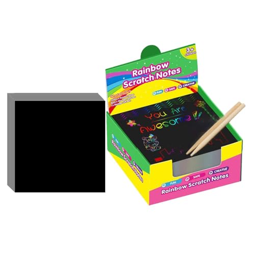 Regenbogen-Papier, Bastelaktivitäten für Kinder, Zeichentisch, zum Kratzen, Zeichentisch für Mädchen und Jungen ab 3 Jahren, Kunst und Handwerk für Com-Spiele von Mimoqk