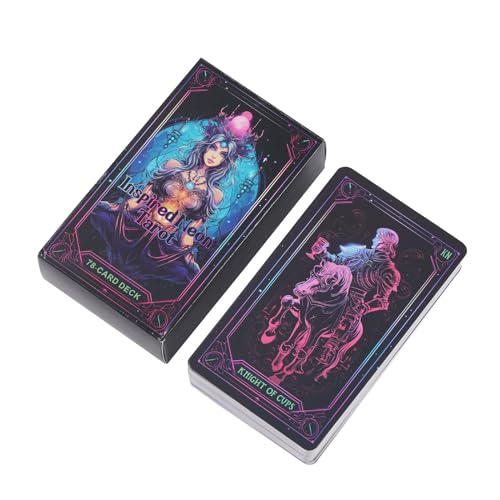 Tarot Cards Oracle Deck, 78 Pieces Inspired Neon Oracle Cards, Oracle Cards for Beginners, Divination Tools, English Version Tarot Deck, Fortune Telling Game, Tarot Cards for Holiday Party von Mimoqk