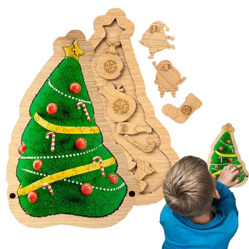 Wooden Christmas Floor Puzzle, Christmas Tree Puzzle, Kids Jigsaw Puzzle, Christmas-Themed Jigsaw Puzzle, Kids Christmas Toys, Christmas Family Activity Puzzle for Children, Family, Friends von Mimoqk