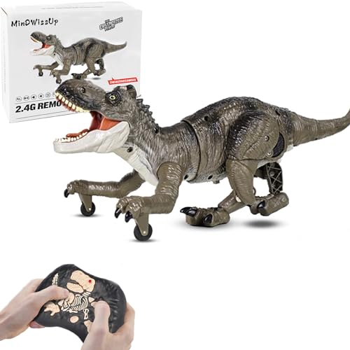 MindWissUp Ferngesteuerter Dinosaurier Spielzeug für Kinder, 2.4GHzRC Elektrischer Tyrannosaurus rex mit Licht und Sound for Boys Gifts Robot Dinosaur (36.5 * 14 * 19cm) von MindWissUp