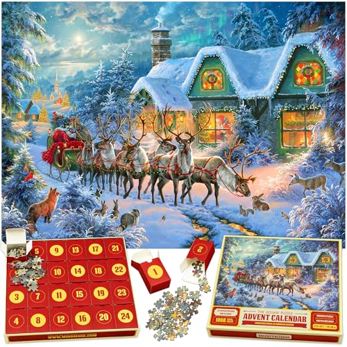 Der Puzzle-Adventskalender - Weihnachtszauber von Abraham Hunter von Mindmade