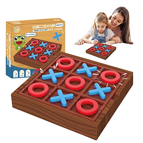 Mineatig Tic Tac Toe Spiel,Brettspiel Aus Holz,Brettspiel Spielzeug, Tic-tac-Toe Brettspiel Interaktives,Lernbrettspiel Spielzeug -Brettspiel Spielzeug Für Geburtstagsfeierbevorzugungen von Mineatig