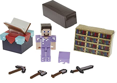 Minecraft GYB62 - Zauberraum-Spielset mit ca. 8 cm großer Steve-Figur und Zubehör,Spielzeug ab 6 Jahren von Mattel