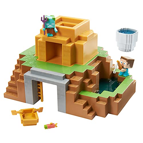 Minecraft GYR75 - Verwandlungsaction Oase Spielset mit Minifiguren sowie Zubehör und Schleim, ab 6 Jahren von Minecraft