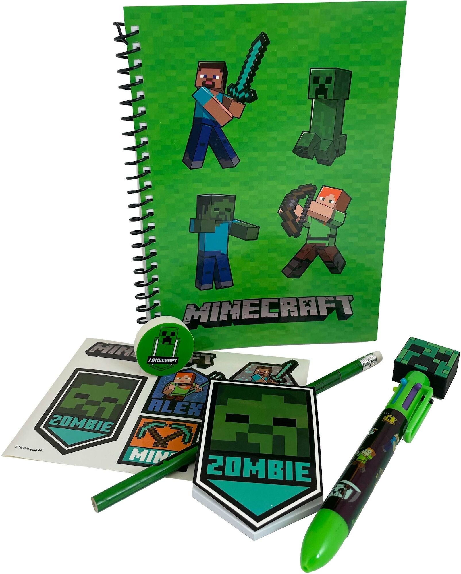 Minecraft Schreibset mit mehrfarbigem Stift von Minecraft