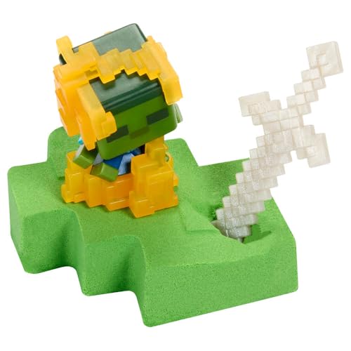 Minecraft Vanilla Mini Mining Zombie in Flammen Actionfigur für Kinder ab 6 Jahren von Minecraft