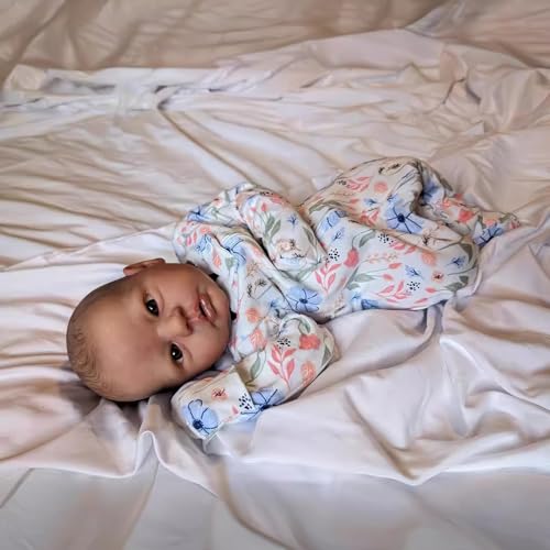 MineeQu 19 Zoll Preemie Baby Größe Gemaltes Haar Lebensechte Reborn Baby Puppe in weichen Berühren Vinyl, Realistischee Neugeborene Mädchen Puppen Spielzeug Geschenke für Kinder ab 3 Jahren von MineeQu