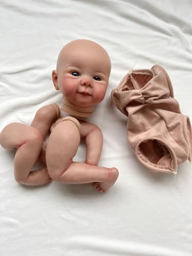 MineeQu 19 Zoll fertige Puppe Größe bereits gemalt Kits lebensechte Reborn Baby Puppe Teile mit detaillierten Malerei Adern Realistische Neugeborenen wach Puppe Kits mit extra Körper von MineeQu