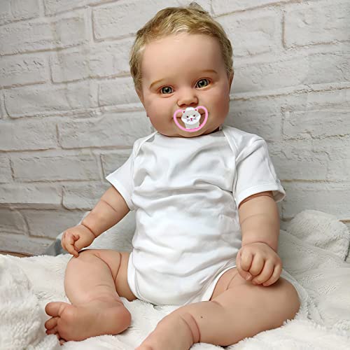 MineeQu 20 Zoll Lebensechte lächelnde weiche Berührung kuscheligen Körper Reborn Baby Puppen Geschenk-Set mit verwurzelten Blondes Haar Realistische neugeborenes Baby Dolls sehen real in grünen Augen MineeQu 20 Zoll Lebensechte lächelnde weiche Berührung kuscheligen Körper Reborn Baby Puppen Geschenk-Set mit verwurzelten Blondes Haar Realistische neugeborenes Baby Dolls sehen real in grünen Augen von MineeQu