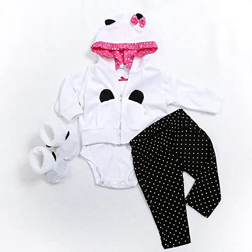 MineeQu 5 Zwei Größen 47 oder 60 cm Hochwertige Neugeborene Puppen Kleid Wiedergeboren Baby Puppe Alle Baumwollkleidung von MineeQu