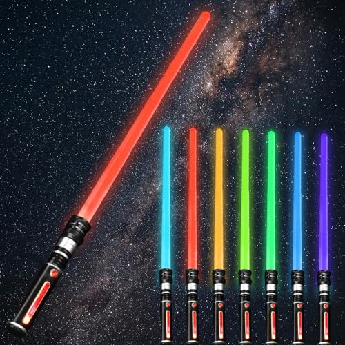 Lichtschwert für Kinder, Leuchtschwert mit Sound, 2 Farben mit FX-Sound, 84 cm 2-in-1 Dual-Lichtschwert, erweiterbare Lichtschwerter, bewegungsempfindlich für Halloween-Verkleidungspartys Lichtschwert für Kinder, Leuchtschwert mit Sound, 2 Farben mit FX-Sound, 84 cm 2-in-1 Dual-Lichtschwert, erweiterbare Lichtschwerter, bewegungsempfindlich für Halloween-Verkleidungspartys von Mineup