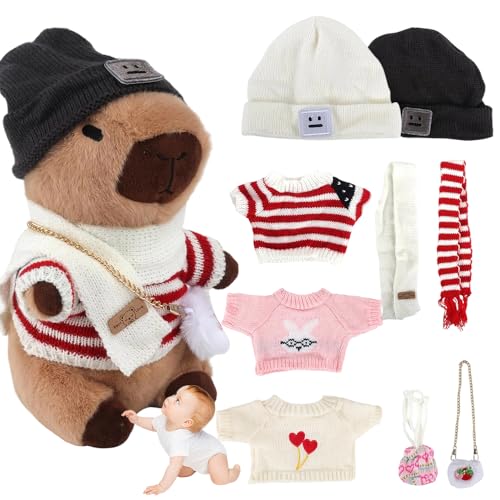 Mineup 10PCS Niedliche Capybara Kuscheltier, Capybara Plüschtier, Capybara Plushie Puppen Mit Kleidung Tasche Hut, Niedlichen Capybara Plushie, Simulation Tier Capybara Puppen für Geburtstagsgeschenk Mineup 10PCS Niedliche Capybara Kuscheltier, Capybara Plüschtier, Capybara Plushie Puppen Mit Kleidung Tasche Hut, Niedlichen Capybara Plushie, Simulation Tier Capybara Puppen für Geburtstagsgeschenk von Mineup