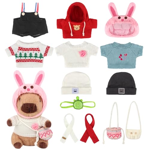 Mineup 23cm Capybara Plüschtier, 14PCS Niedliche Capybara Kuscheltier, Capybara Plushie Puppen Mit Kleidung Tasche Hut, Capybara Plushie, Simulation Tier Capybara Puppen für Geburtstagsgeschenk Mineup 23cm Capybara Plüschtier, 14PCS Niedliche Capybara Kuscheltier, Capybara Plushie Puppen Mit Kleidung Tasche Hut, Capybara Plushie, Simulation Tier Capybara Puppen für Geburtstagsgeschenk von Mineup
