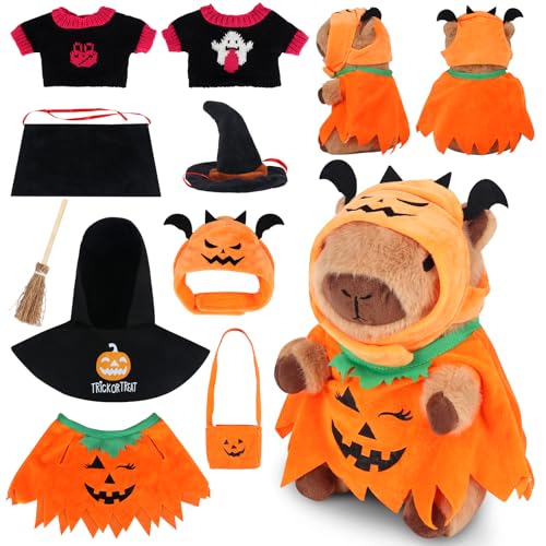 Mineup 10PCS Capybara Plüschtier, Niedliche Capybara Kuscheltier, Capybara Plushie Puppen Mit Kleidung Tasche Hut, Capybara Plushie, Simulation Tier Capybara Puppen für Geburtstagsgeschenk Halloween Mineup 10PCS Capybara Plüschtier, Niedliche Capybara Kuscheltier, Capybara Plushie Puppen Mit Kleidung Tasche Hut, Capybara Plushie, Simulation Tier Capybara Puppen für Geburtstagsgeschenk Halloween von Mineup