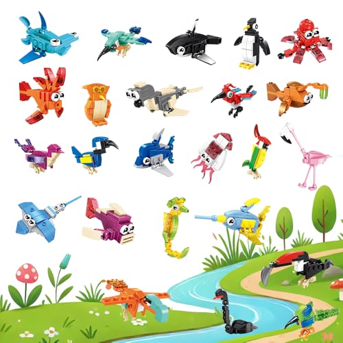 Mineup 24pcs Mitgebsel Kindergeburtstag Gastgeschenke, 3 IN 1 Mini Bausteine Tiere Konstruktionsspielzeug, Baustein Spielzeug Weihnachten Geburtstag Party Geschenke für ab 4-12 Jahre Mädchen Jungen Mineup 24pcs Mitgebsel Kindergeburtstag Gastgeschenke, 3 IN 1 Mini Bausteine Tiere Konstruktionsspielzeug, Baustein Spielzeug Weihnachten Geburtstag Party Geschenke für ab 4-12 Jahre Mädchen Jungen von Mineup